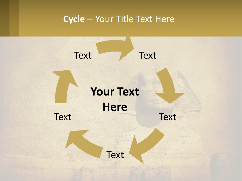 A Picture Of An Egyptian Statue With A Pyramid In The Background PowerPoint Template