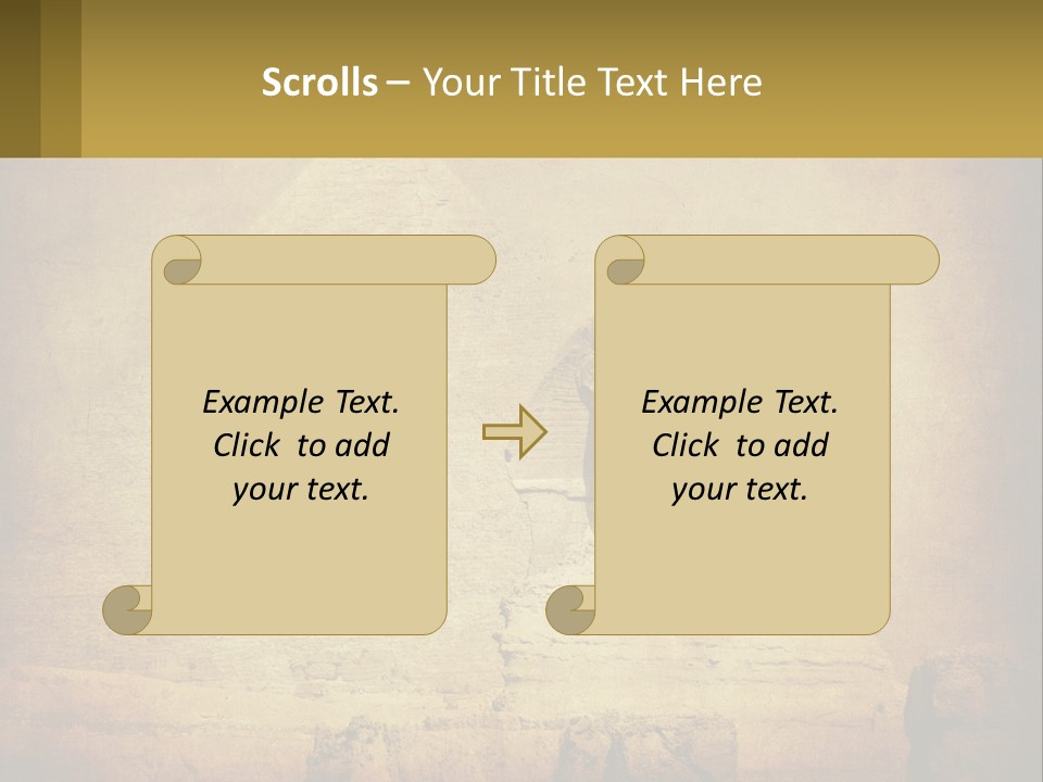 A Picture Of An Egyptian Statue With A Pyramid In The Background PowerPoint Template