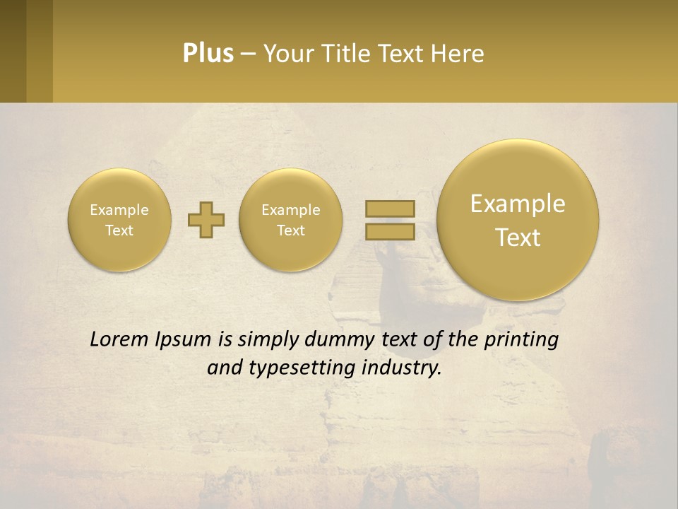 A Picture Of An Egyptian Statue With A Pyramid In The Background PowerPoint Template