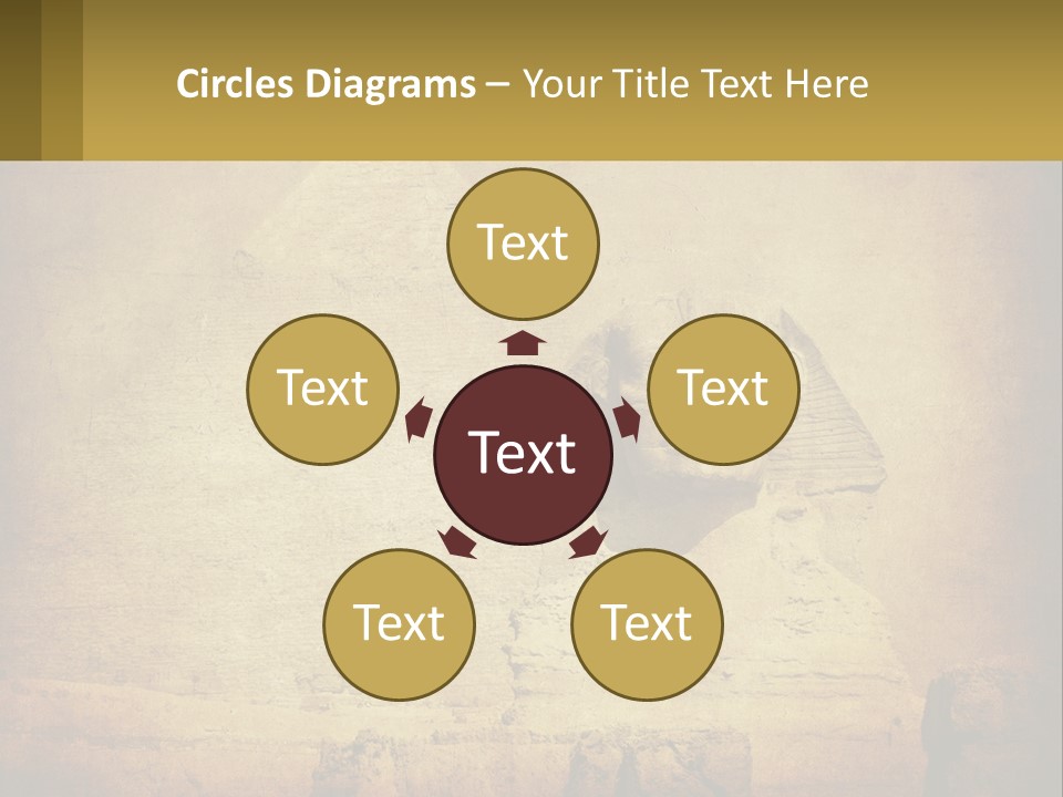 A Picture Of An Egyptian Statue With A Pyramid In The Background PowerPoint Template