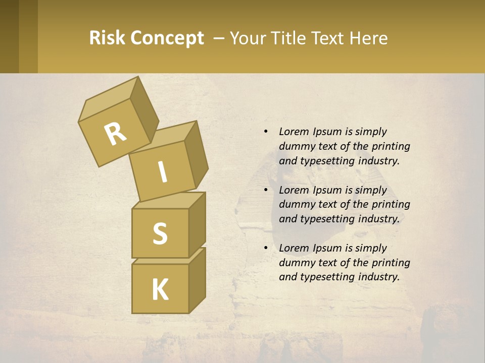 A Picture Of An Egyptian Statue With A Pyramid In The Background PowerPoint Template