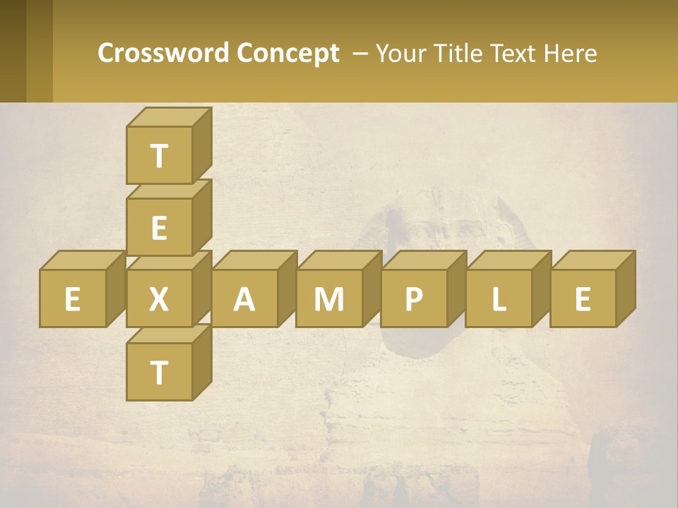 A Picture Of An Egyptian Statue With A Pyramid In The Background PowerPoint Template