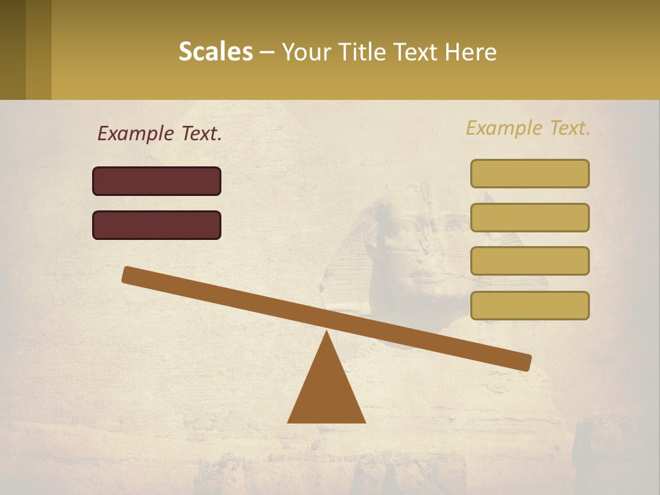 A Picture Of An Egyptian Statue With A Pyramid In The Background PowerPoint Template