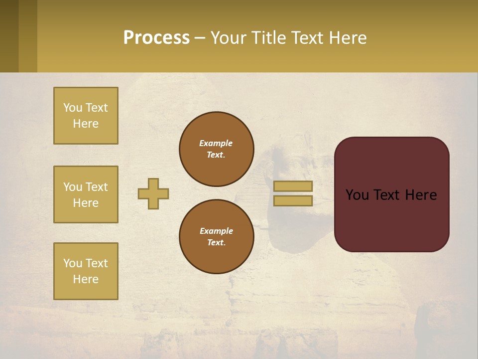 A Picture Of An Egyptian Statue With A Pyramid In The Background PowerPoint Template