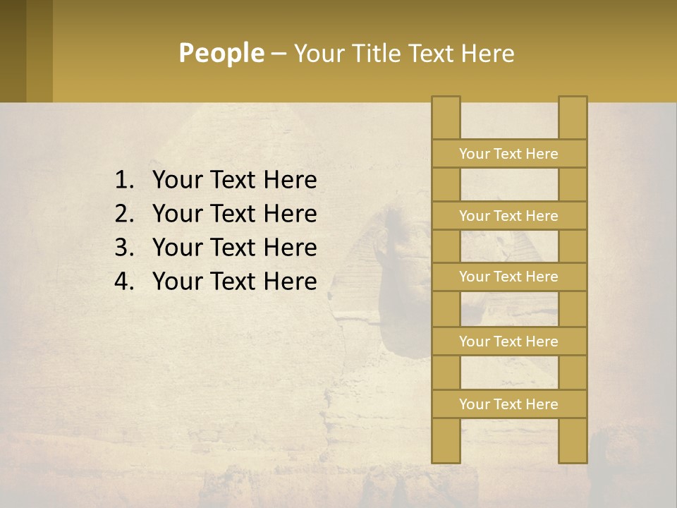 A Picture Of An Egyptian Statue With A Pyramid In The Background PowerPoint Template