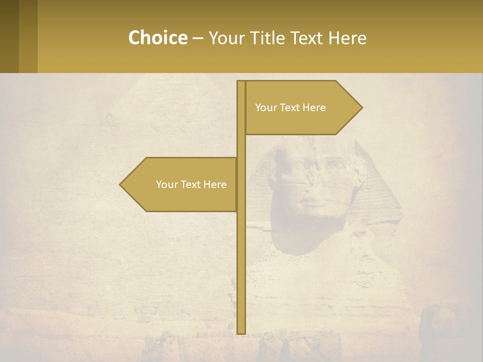 A Picture Of An Egyptian Statue With A Pyramid In The Background PowerPoint Template