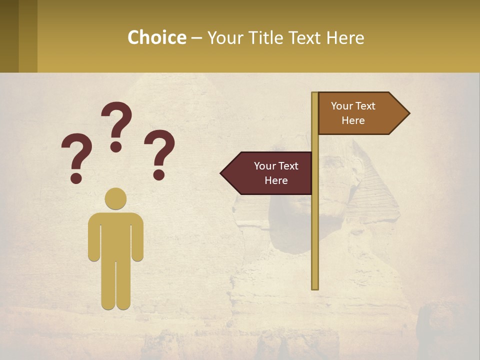 A Picture Of An Egyptian Statue With A Pyramid In The Background PowerPoint Template