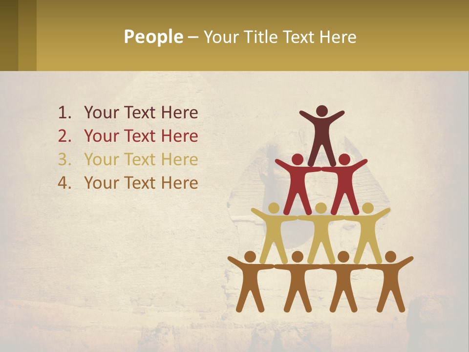 A Picture Of An Egyptian Statue With A Pyramid In The Background PowerPoint Template