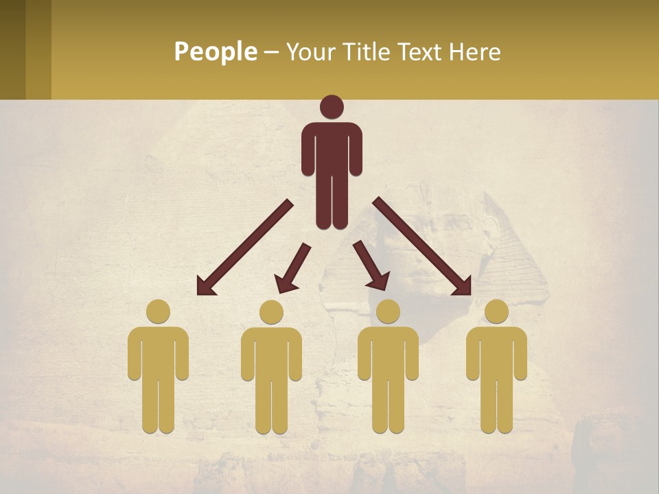 A Picture Of An Egyptian Statue With A Pyramid In The Background PowerPoint Template