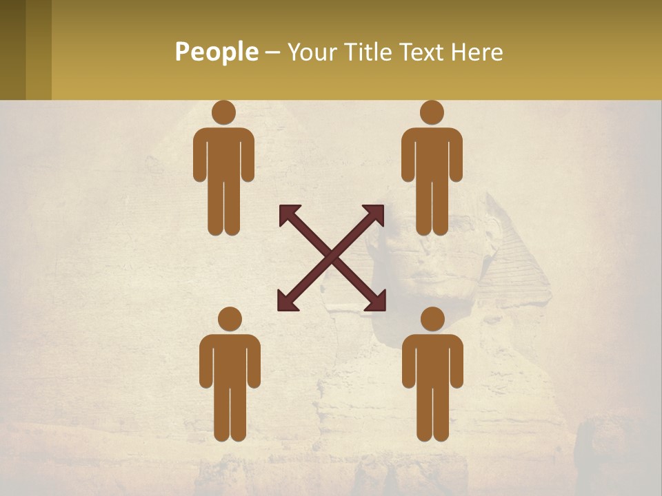 A Picture Of An Egyptian Statue With A Pyramid In The Background PowerPoint Template