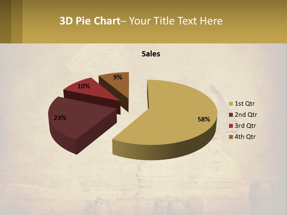 A Picture Of An Egyptian Statue With A Pyramid In The Background PowerPoint Template