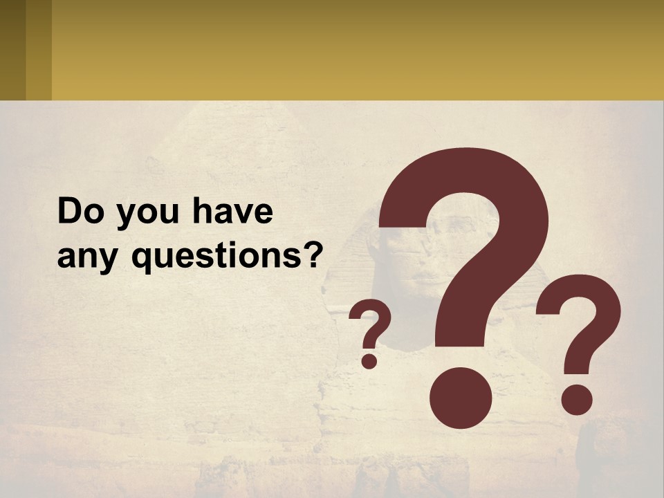 A Picture Of An Egyptian Statue With A Pyramid In The Background PowerPoint Template