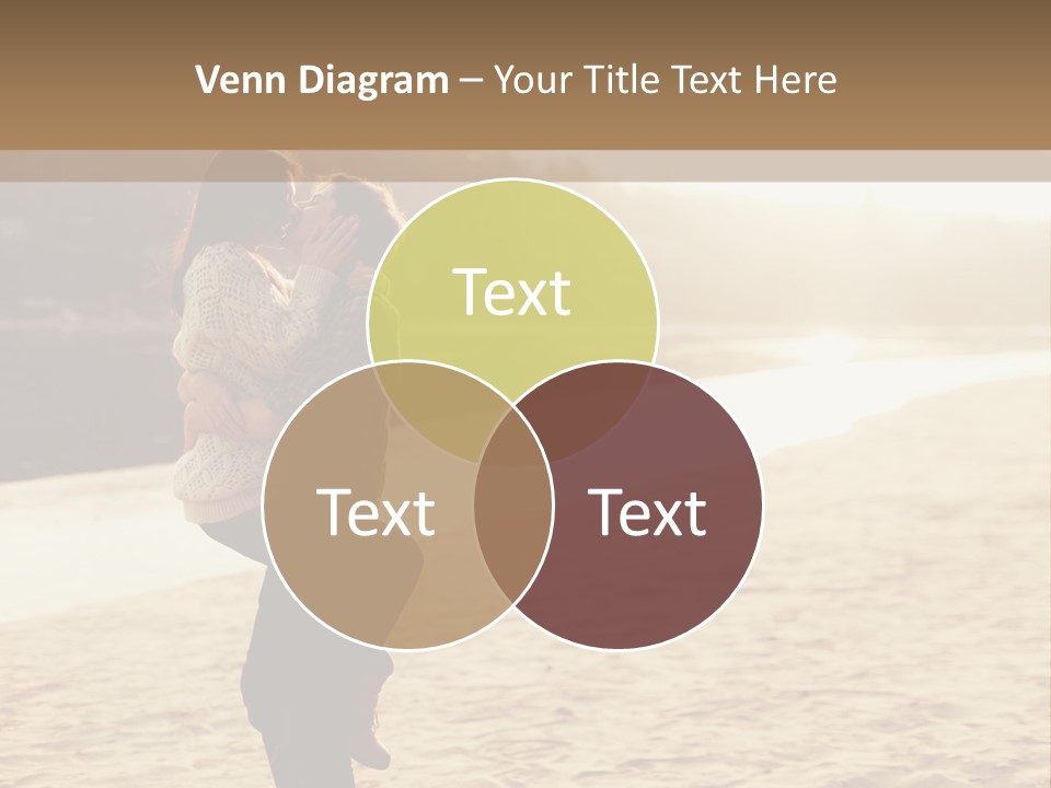 A Couple Kissing On The Beach In Front Of A Body Of Water PowerPoint Template