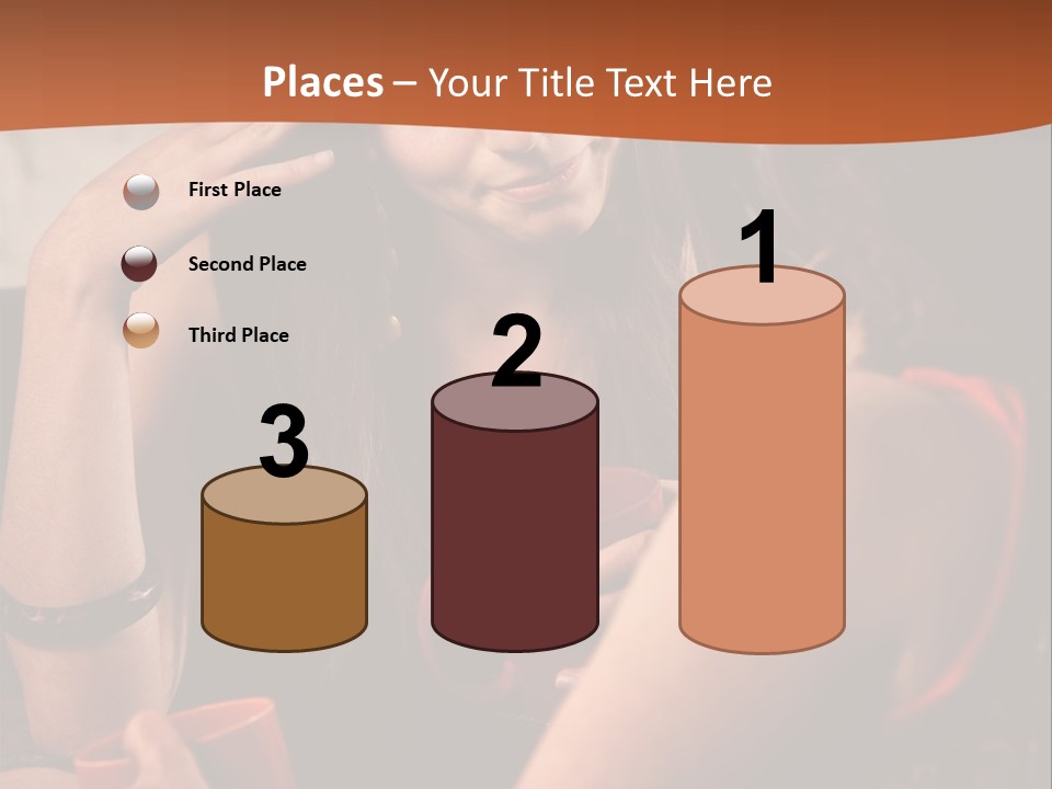 Two Women Sitting At A Table Talking To Each Other PowerPoint Template