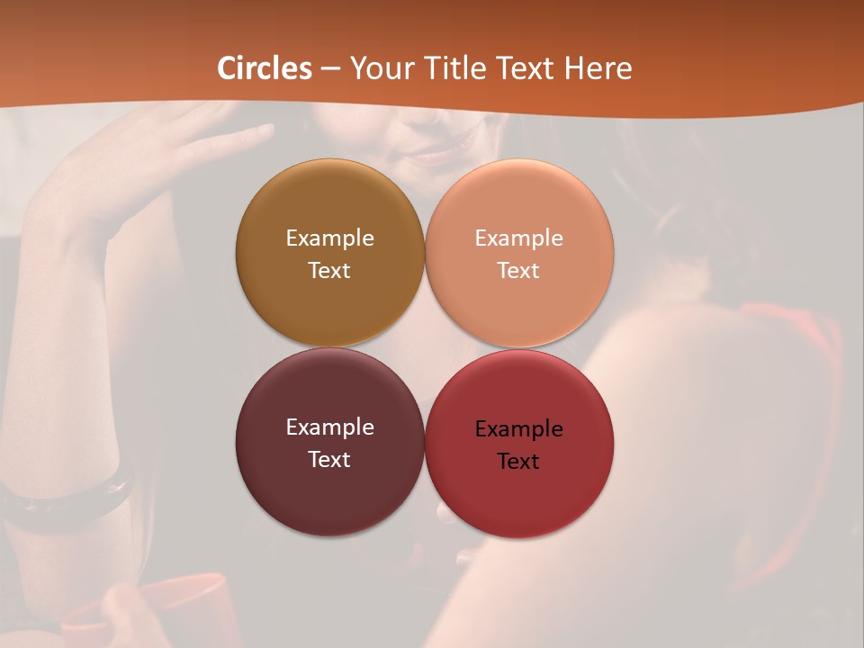 Two Women Sitting At A Table Talking To Each Other PowerPoint Template