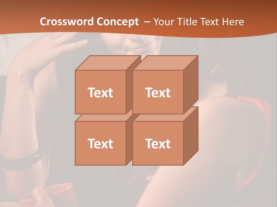 Two Women Sitting At A Table Talking To Each Other PowerPoint Template