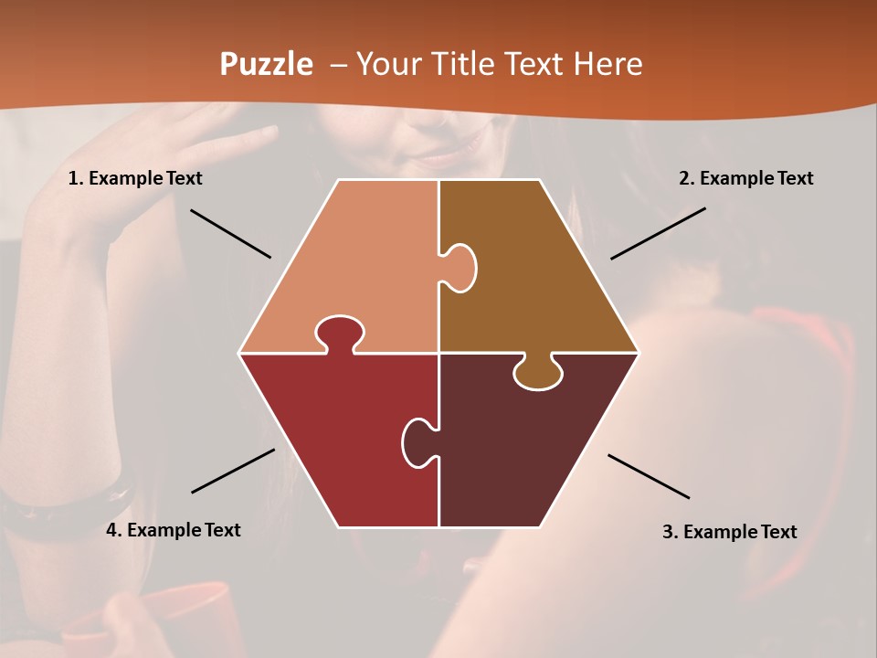 Two Women Sitting At A Table Talking To Each Other PowerPoint Template