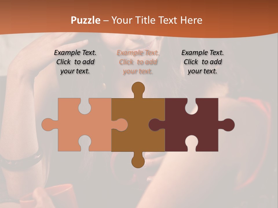 Two Women Sitting At A Table Talking To Each Other PowerPoint Template