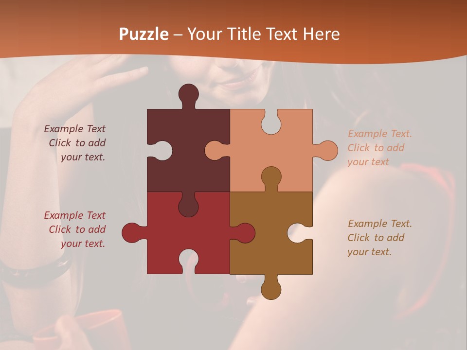 Two Women Sitting At A Table Talking To Each Other PowerPoint Template