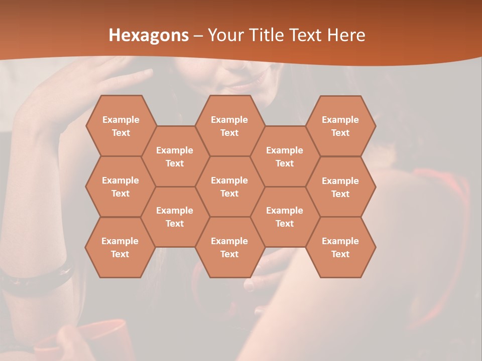 Two Women Sitting At A Table Talking To Each Other PowerPoint Template