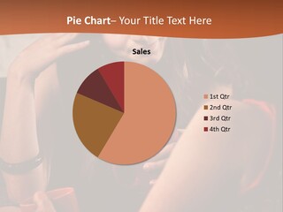 Two Women Sitting At A Table Talking To Each Other PowerPoint Template