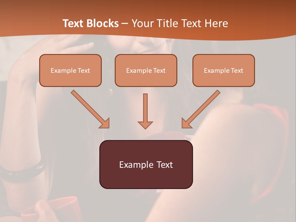 Two Women Sitting At A Table Talking To Each Other PowerPoint Template