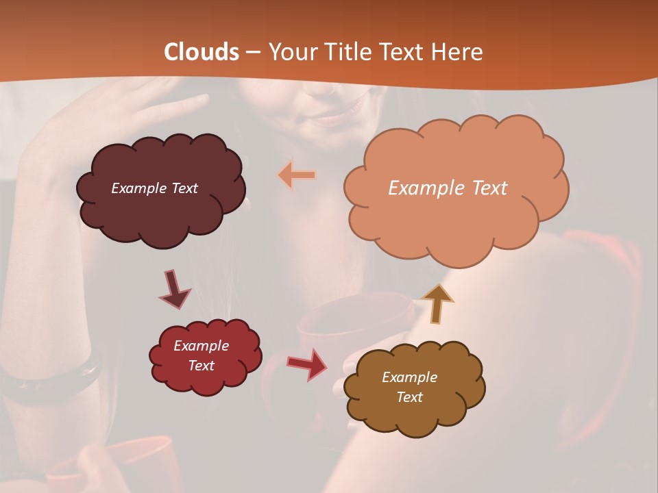 Two Women Sitting At A Table Talking To Each Other PowerPoint Template