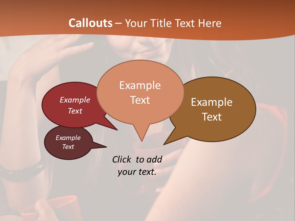 Two Women Sitting At A Table Talking To Each Other PowerPoint Template