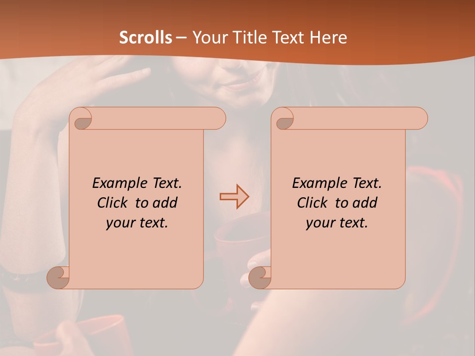 Two Women Sitting At A Table Talking To Each Other PowerPoint Template