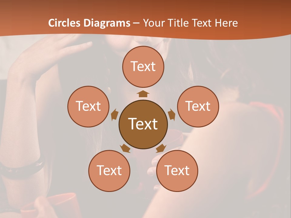 Two Women Sitting At A Table Talking To Each Other PowerPoint Template