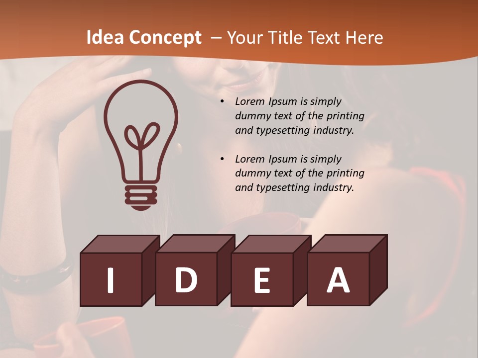 Two Women Sitting At A Table Talking To Each Other PowerPoint Template