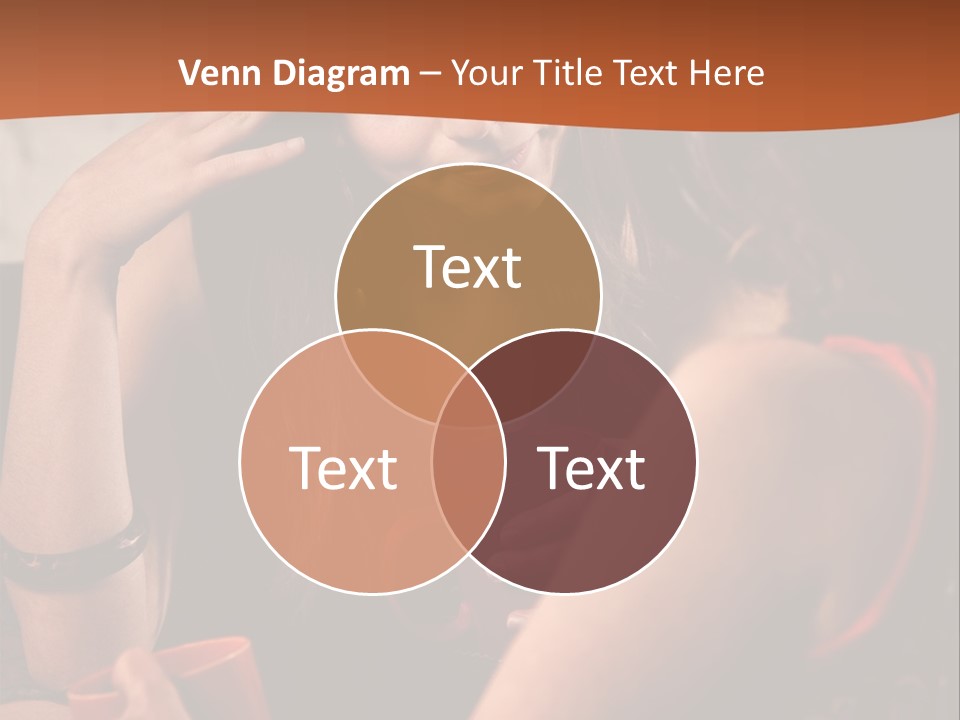 Two Women Sitting At A Table Talking To Each Other PowerPoint Template