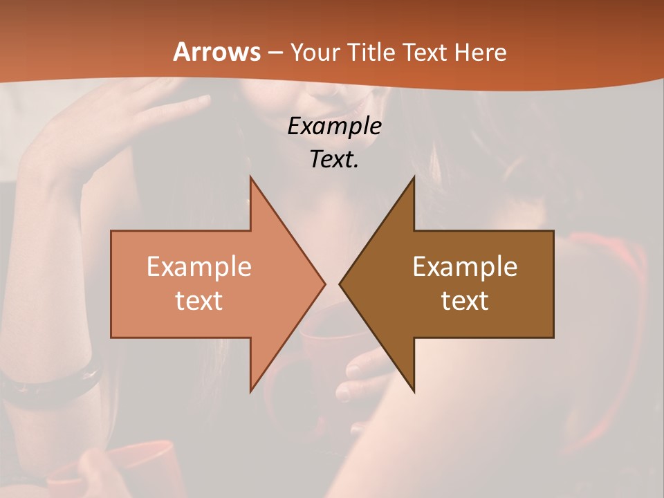 Two Women Sitting At A Table Talking To Each Other PowerPoint Template