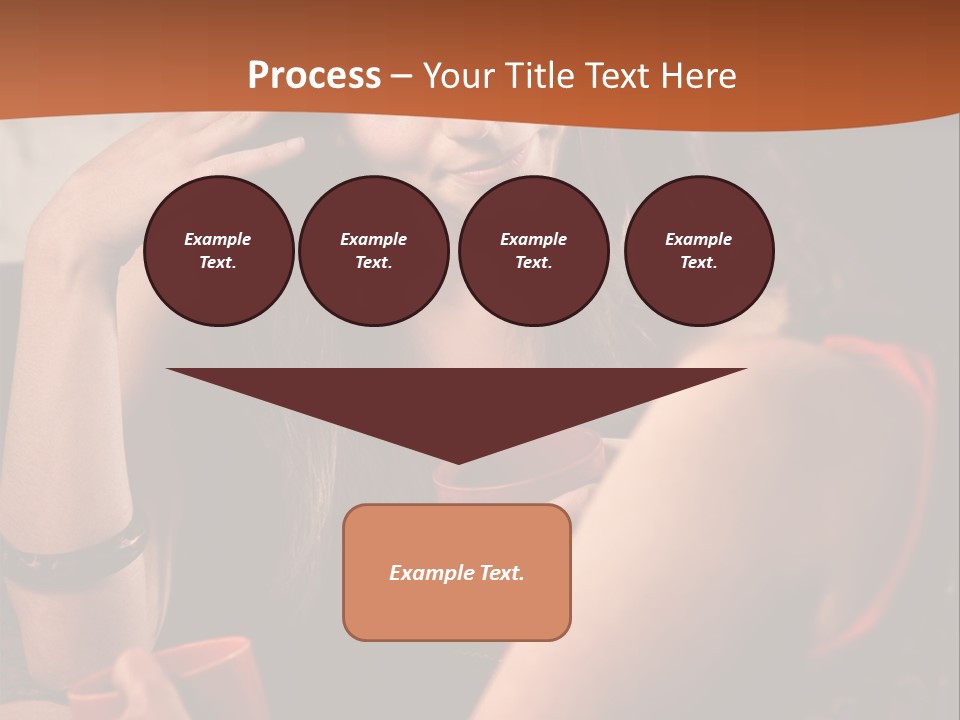 Two Women Sitting At A Table Talking To Each Other PowerPoint Template