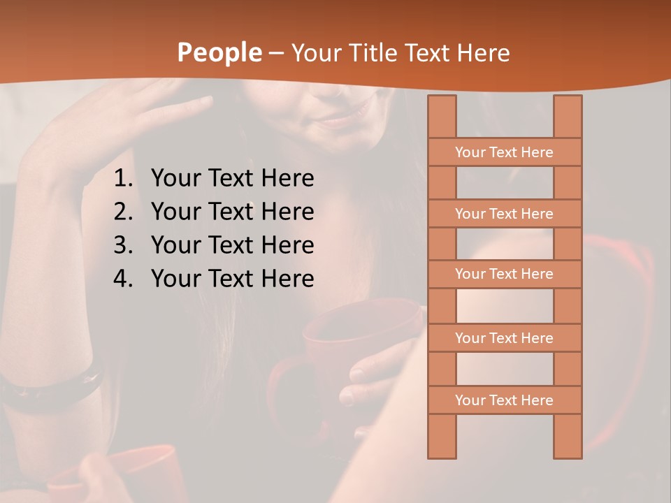 Two Women Sitting At A Table Talking To Each Other PowerPoint Template