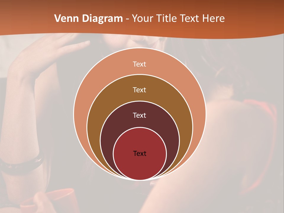 Two Women Sitting At A Table Talking To Each Other PowerPoint Template