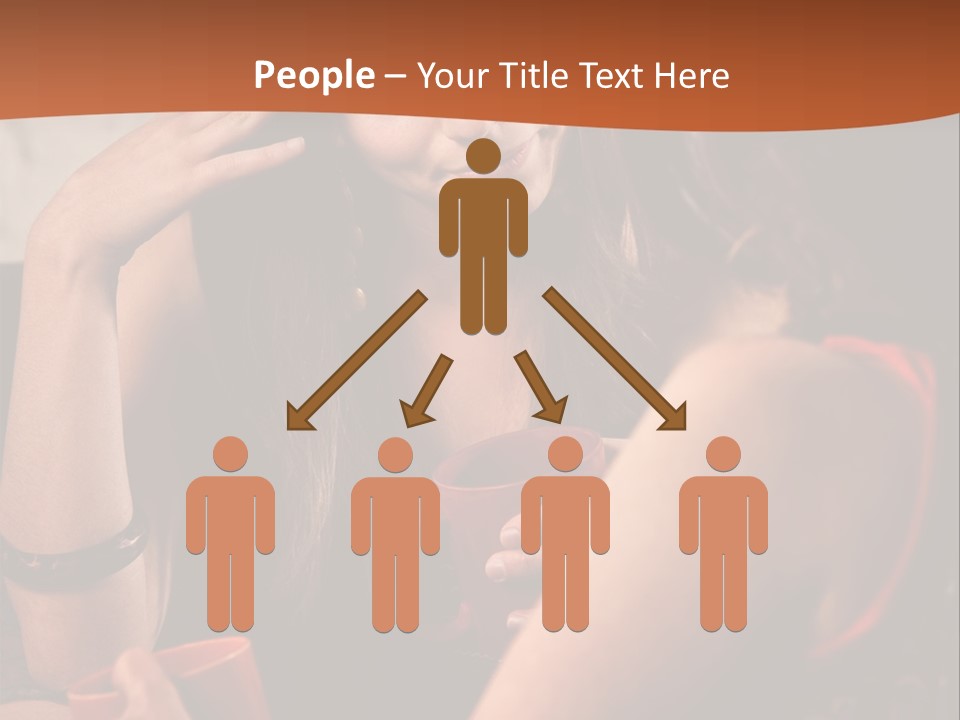 Two Women Sitting At A Table Talking To Each Other PowerPoint Template