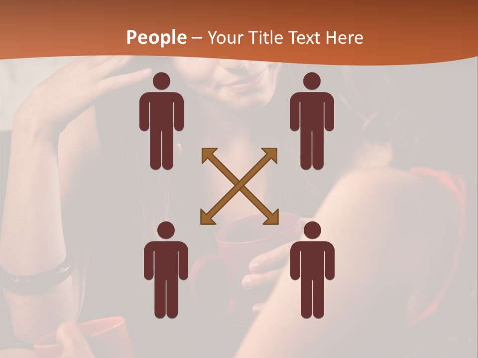 Two Women Sitting At A Table Talking To Each Other PowerPoint Template