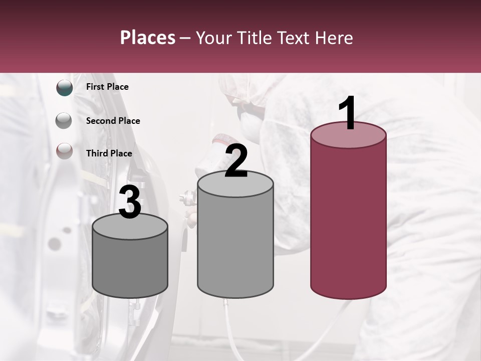 A Man In White Coveralls Spraying A Machine PowerPoint Template