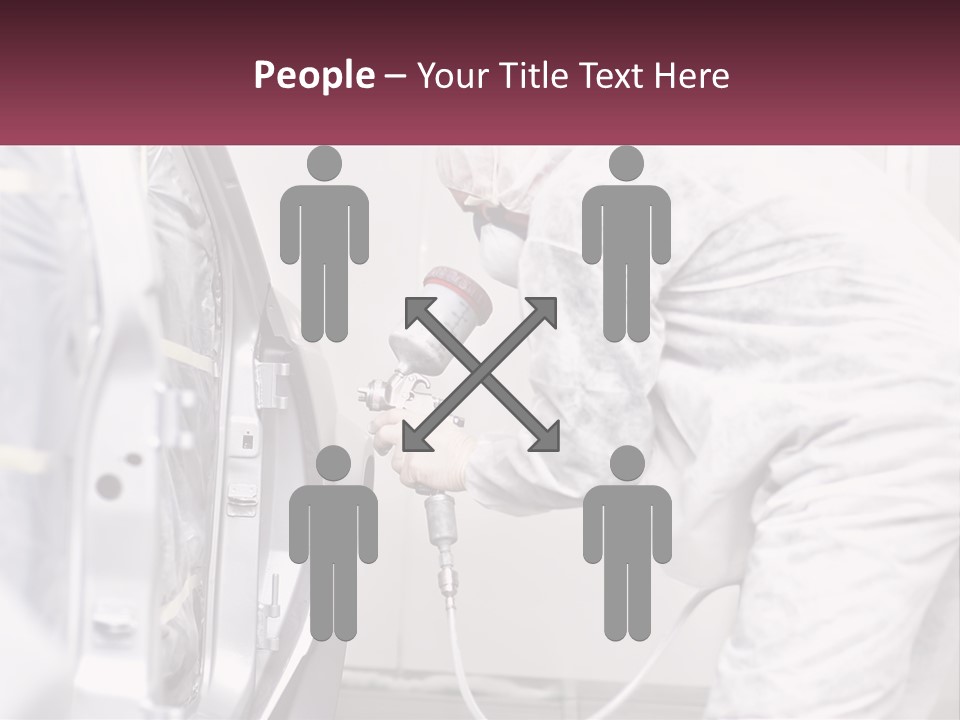 A Man In White Coveralls Spraying A Machine PowerPoint Template