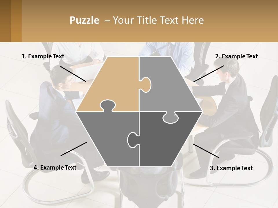 A Group Of People Sitting Around A Table With Laptops PowerPoint Template