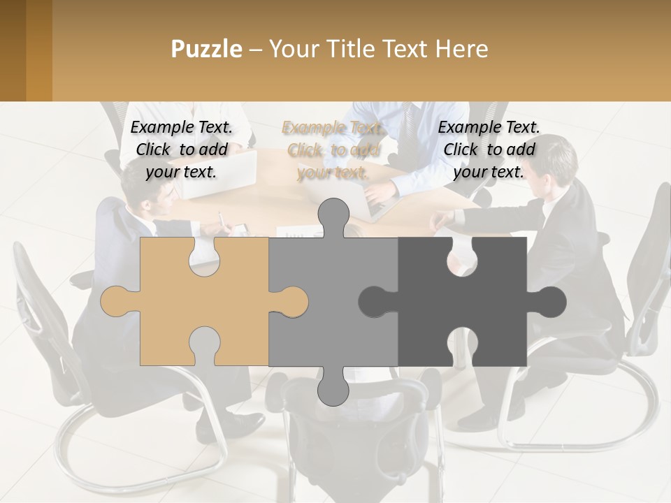 A Group Of People Sitting Around A Table With Laptops PowerPoint Template