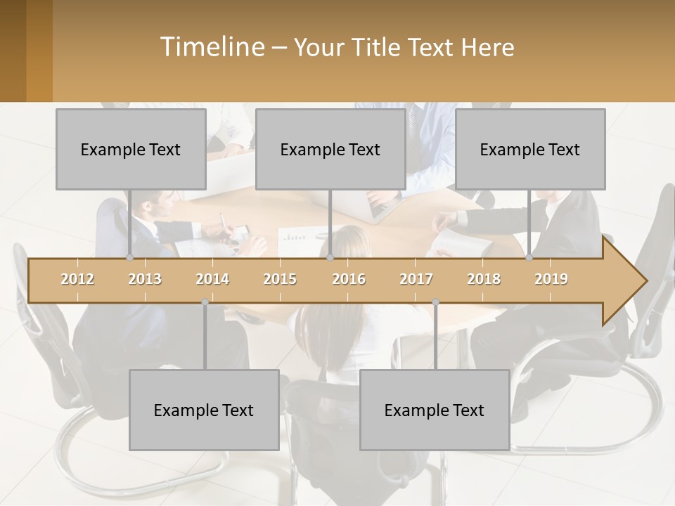 A Group Of People Sitting Around A Table With Laptops PowerPoint Template