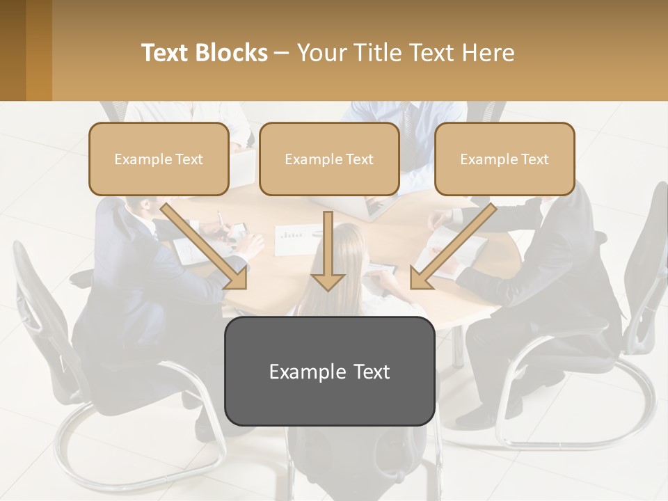A Group Of People Sitting Around A Table With Laptops PowerPoint Template