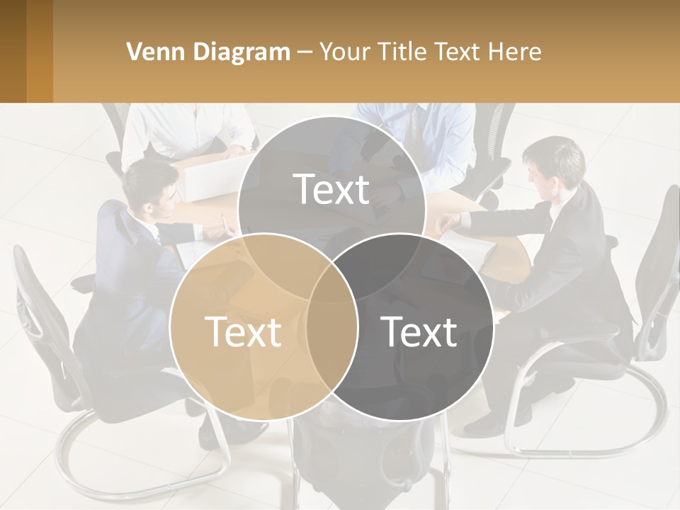 A Group Of People Sitting Around A Table With Laptops PowerPoint Template