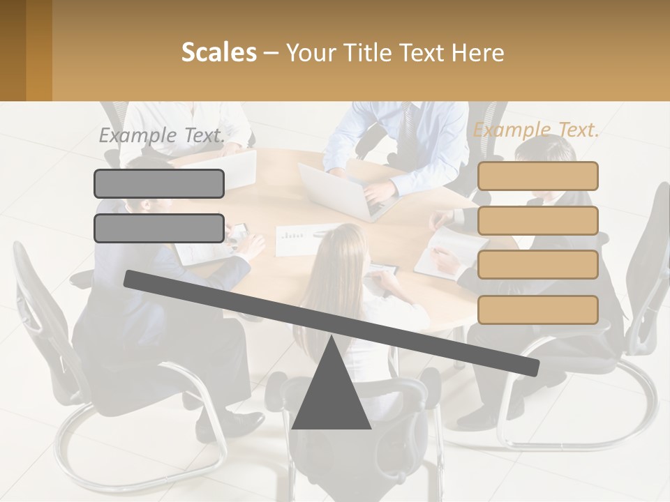 A Group Of People Sitting Around A Table With Laptops PowerPoint Template