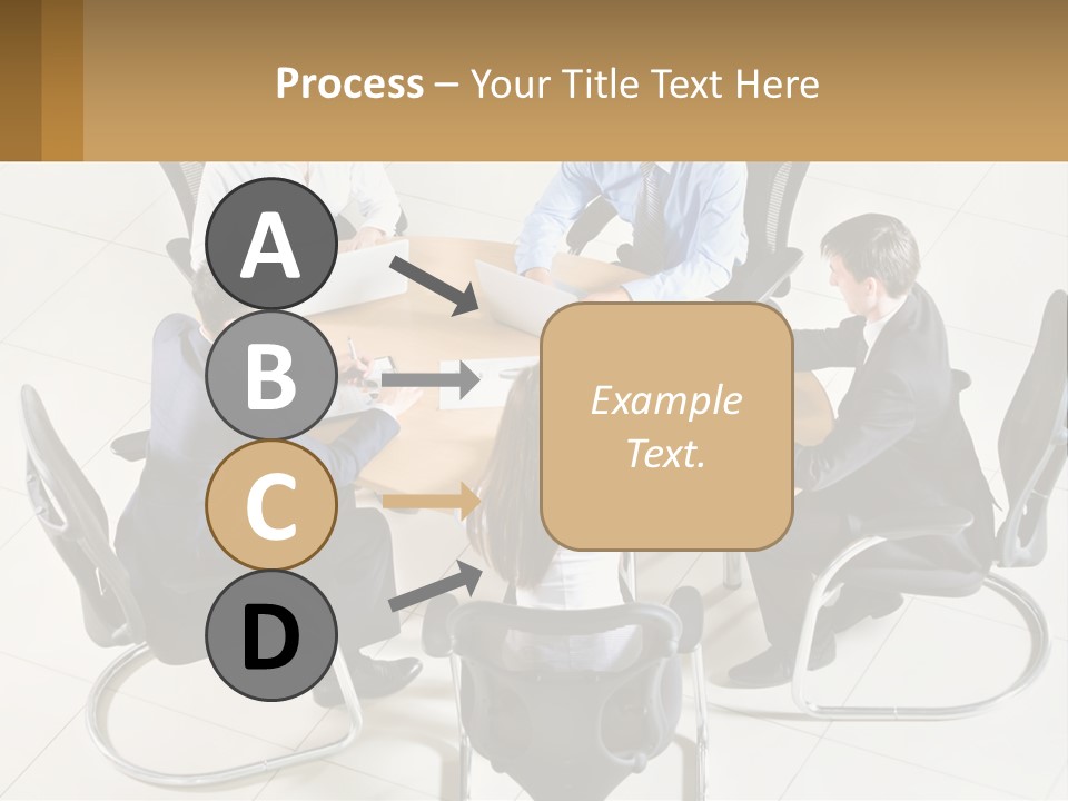 A Group Of People Sitting Around A Table With Laptops PowerPoint Template