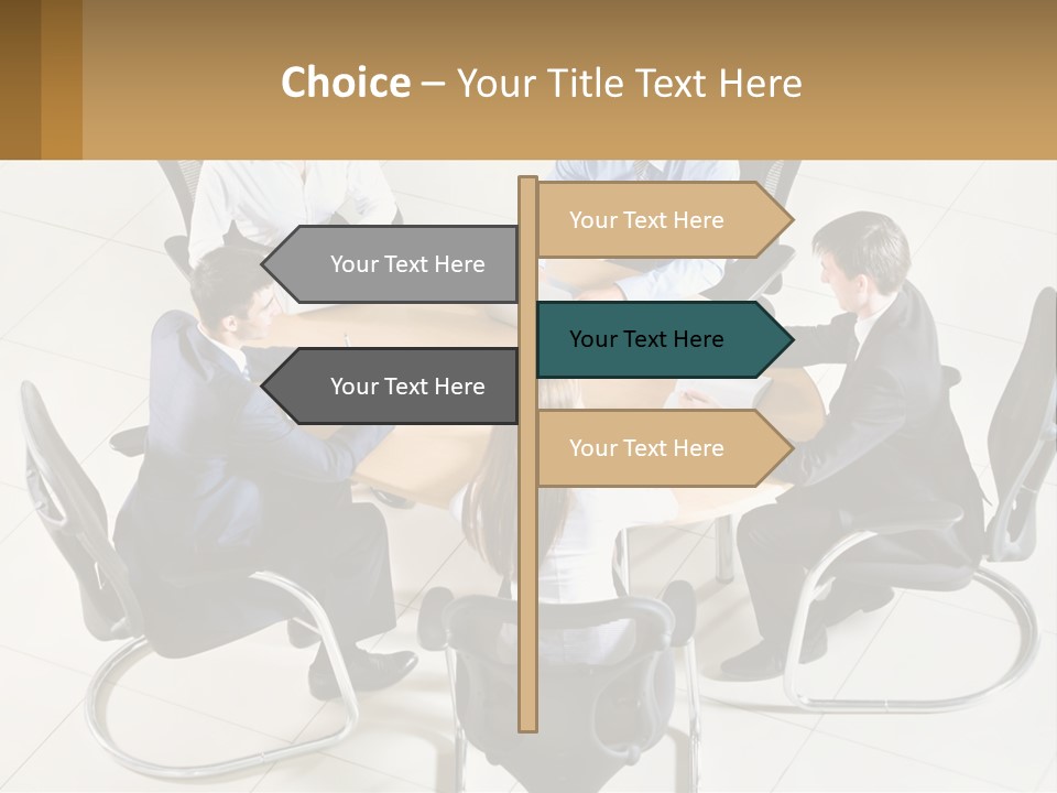 A Group Of People Sitting Around A Table With Laptops PowerPoint Template