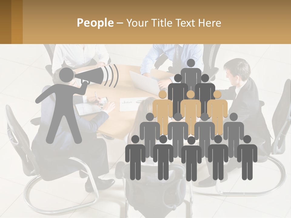 A Group Of People Sitting Around A Table With Laptops PowerPoint Template