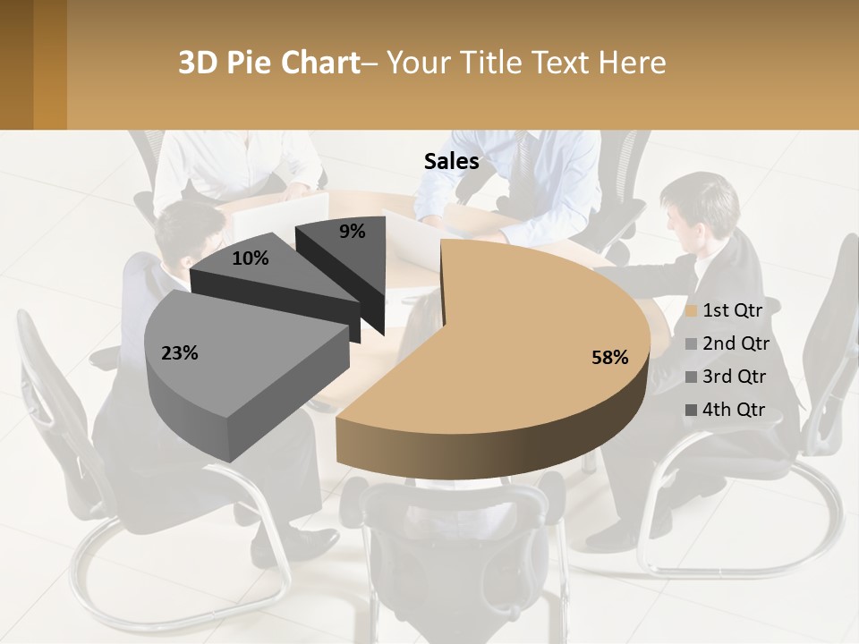 A Group Of People Sitting Around A Table With Laptops PowerPoint Template
